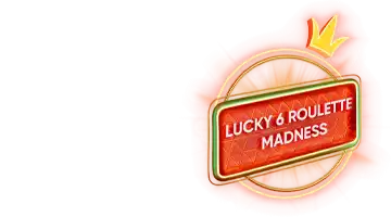 Значок с надписью Lucky 6 Roulette Madness, символизирующий промоакцию рулетки в Drip казино.